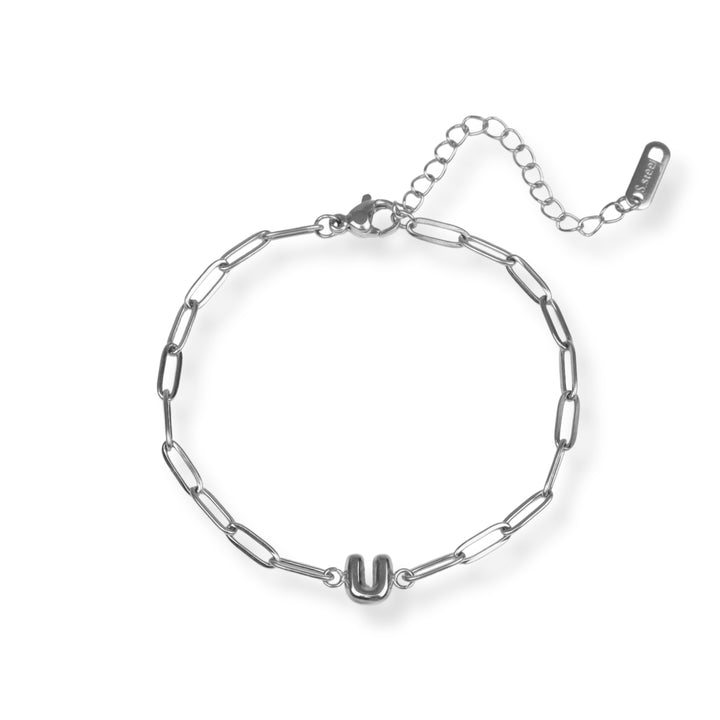 Pulsera con inicial nueva - letras A a Z - oro o plata