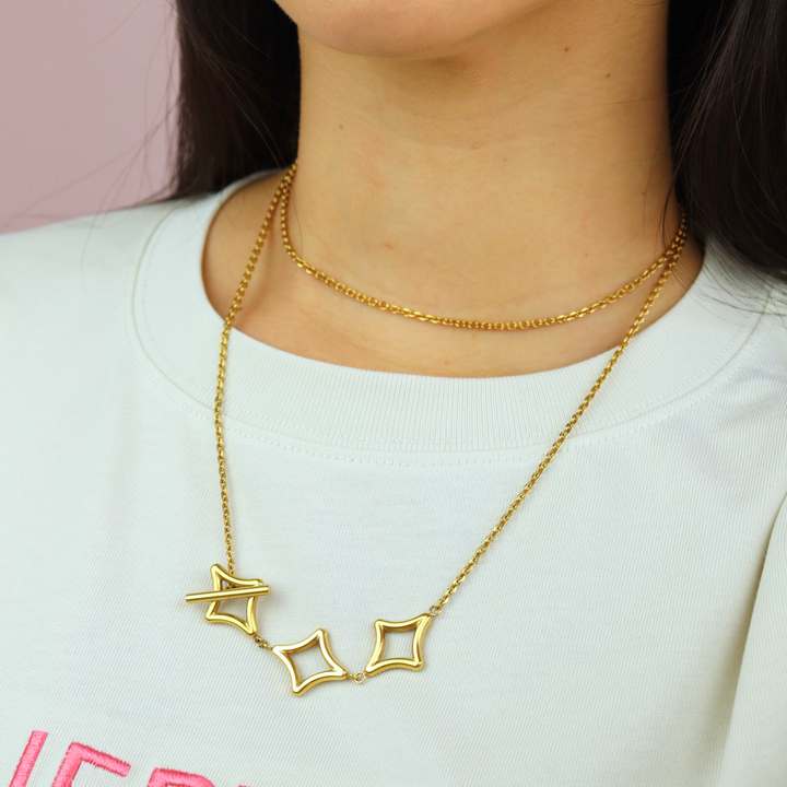 Collar Línea Exclusiva de Y - versátil - cierre OT exclusivo  - oro, plata o doble tono