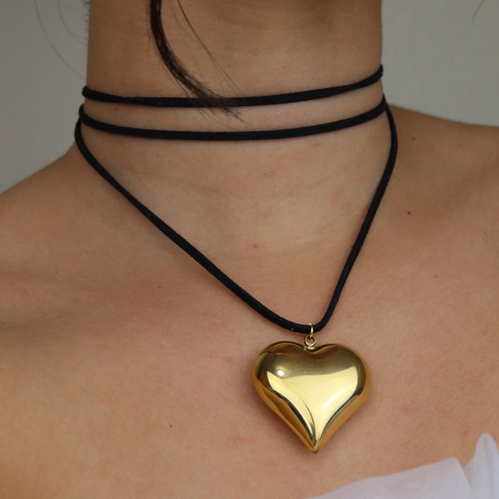 Collar Jaydee - corazón - oro y plata - varios usos