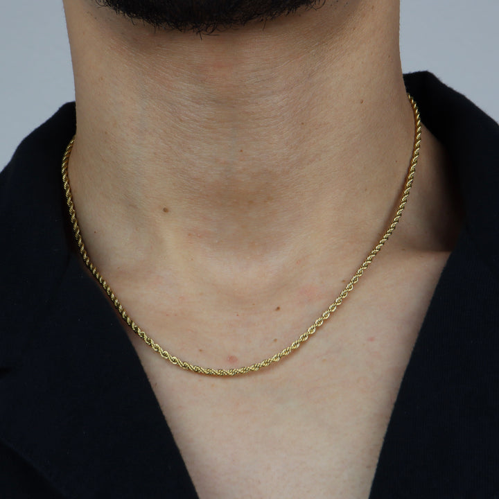 Collar rope chain - oro o plata - hombre