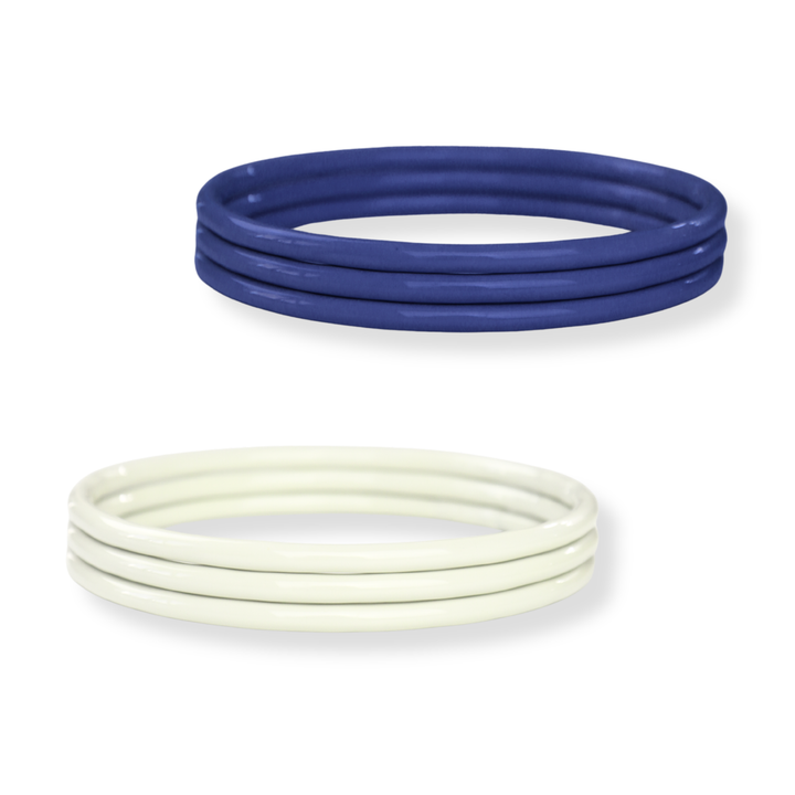 Bangles Iza Línea Exclusiva de Y - esmaltado - diferentes tamaños - beige o azul - 3pcs