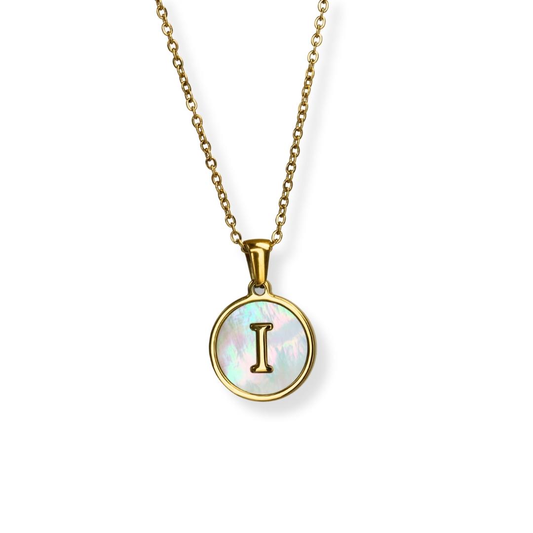 Collar con inicial - oro y blanco - letras A a Z