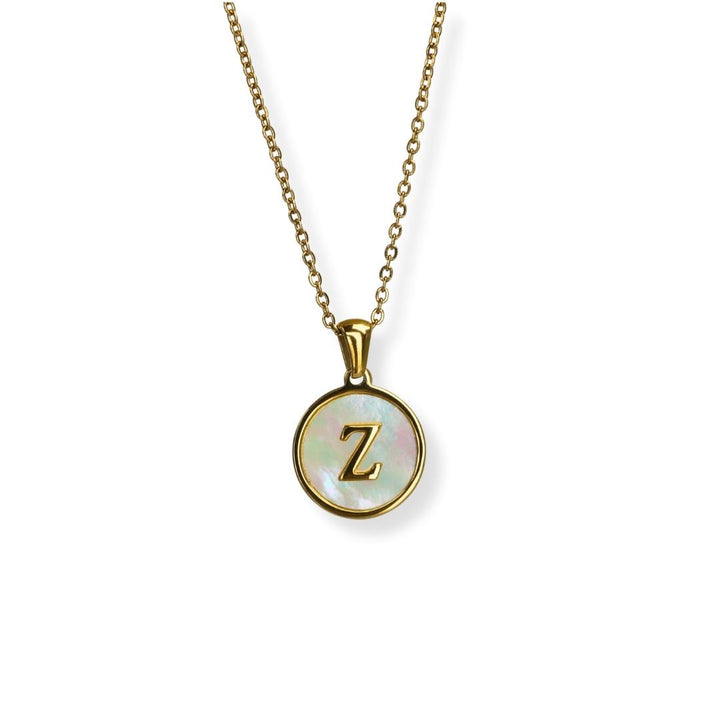 Collar con inicial - oro y blanco - letras A a Z